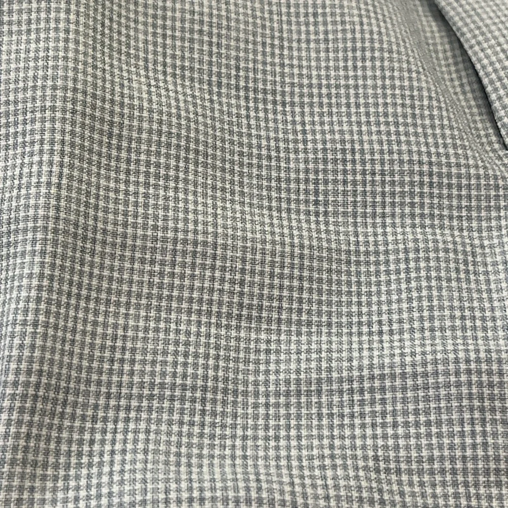 Vintage 70s Haggar Slacks Pleated Front Micro Check Baby Blue White 34x32